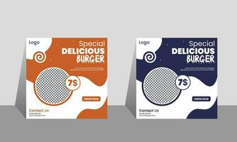 special delicious food social media banner post template vector