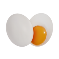 Soft boiled Eggs for breakfast 3D isolated illustration on a transparent background . 3D Rendering png