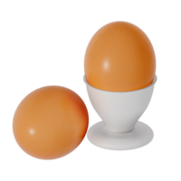 Eggs for breakfast 3D isolated illustration on a transparent background . 3D Rendering png