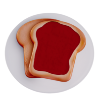 Toast 3D isolated on a transparent background . Bakery . 3D Rendering png