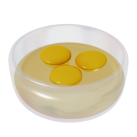 ovos para café da manhã 3d isolado ilustração em uma transparente fundo . 3d Renderização png