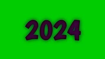 néon texto animação com a palavras 2024 piscando. video