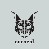 Caracal logo with geometri design vector