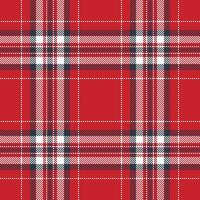 Plaid seamless pattern in red. Check fabric texture. Vector textile print.