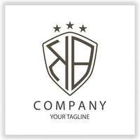 KB Logo monogram with shield shape isolated black colors on outline design template premium elegant template vector eps 10