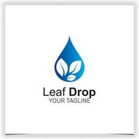 water leaf drop logo icon premium elegant template vector eps 10