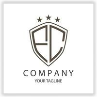 FC Logo monogram with shield shape isolated black colors on outline design template premium elegant template vector eps 10