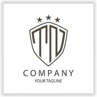 TN Logo monogram with shield shape isolated black colors on outline design template premium elegant template vector eps 10