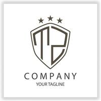 TZ Logo monogram with shield shape isolated black colors on outline design template premium elegant template vector eps 10
