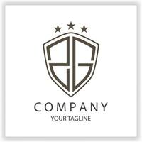 ZG Logo monogram with shield shape isolated black colors on outline design template premium elegant template vector eps 10