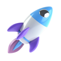 3d Rocket space no background png