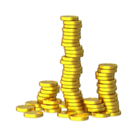 Gold coins pile no background png