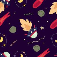 cute outer space background vector