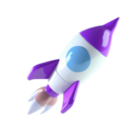 3d Rocket space no background png