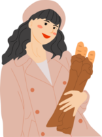 woman with bread png