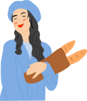 woman with bread png