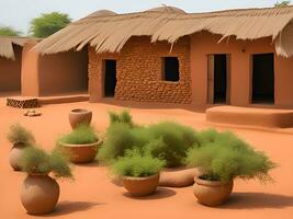 traditional house with traditional moroccan village, 3d render photo