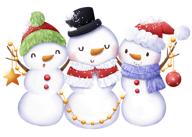 froh Weihnachten Schneemann Illustration png