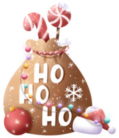 Weihnachten dekorativ ho ho ho Illustration png