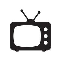 Retro TV icon in flat style, black and white retro TV icon, Vector illustration of Retro TV icon for you design.