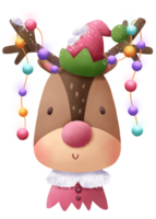 mignonne Noël renne visage illustration png