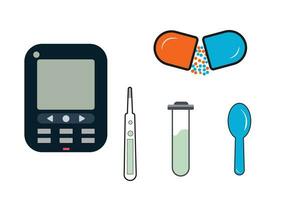 medicaments and medicine icons Vector