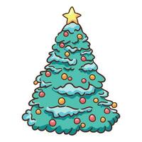 christmas tree illustration. hand drawn christmas tree vector. vector