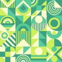 Green geometry pattern bauhaus minimal 20s style vector