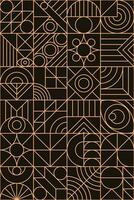 Geometry pattern gold line minimal 20s bauhaus style vector