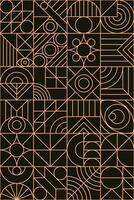 Geometry pattern gold line minimal 20s bauhaus style vector