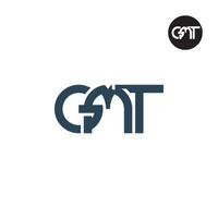 letra GMT monograma logo diseño vector