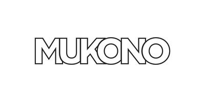 Mukono in the Uganda emblem. The design features a geometric style, vector illustration with bold typography in a modern font. The graphic slogan lettering.