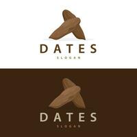 Date Fruit Logo, Elegant Minimalist Premium Design, Sweet Date Fruit Logo Templet Illustration vector