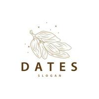 Date Fruit Logo, Elegant Minimalist Premium Design, Sweet Date Fruit Logo Templet Illustration vector