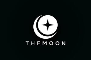 Minimal Moon trendy vector logo design