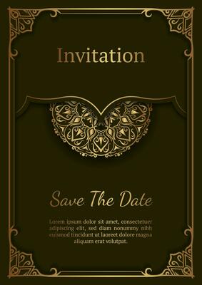 vintage invitation card, with mandala ornament