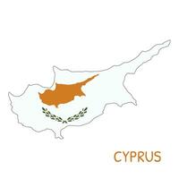 Cyprus National Flag Shaped as Country Map vector