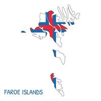 Faroe Islands National Flag Shaped as Country Map vector