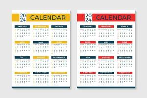 Elegant 2024 Calendar Design and Yearly Planner vector