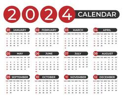 Stylish 2024 Calendar Design Template vector