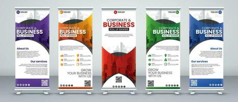 modern roll up banner design for presentations, meetings, events vector