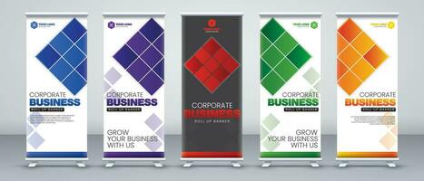 Print ready modern Business roll up banner set vector