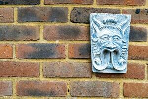 texture background of red brick wall photo