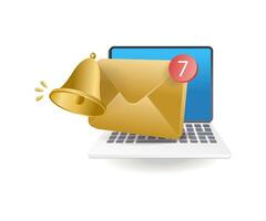 Incoming email notification on computer vector