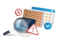 Server technology security wall system vector