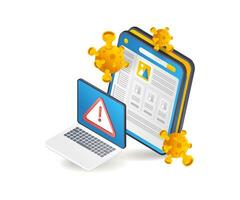 Security virus system warning vector