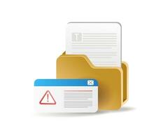 Folder data warning window vector