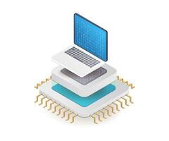 Smart technology chip computer vector