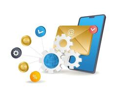 Smartphone email application network vector