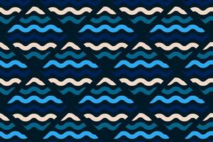 Seamless Abstract Wave Pattern with blue and white color vector